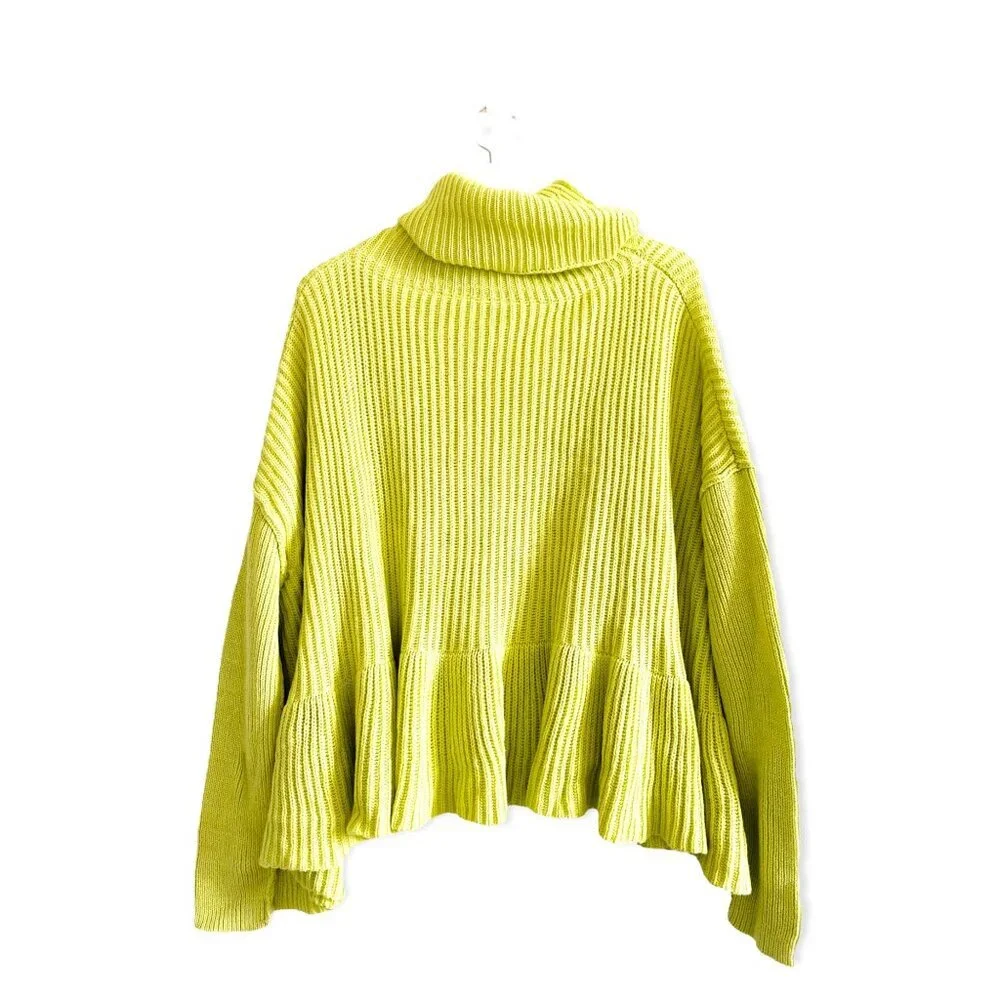 NWT FREE PEOPLE LAYER CAKE SWEATER, Size M, Yellow